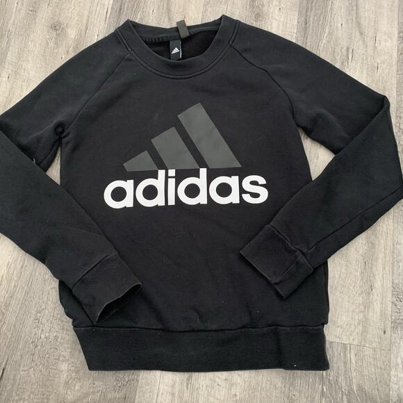 Adidas Sweatshirt Womens Small Running Essentials Black Training Gym Pullover - Picture 7 of 7